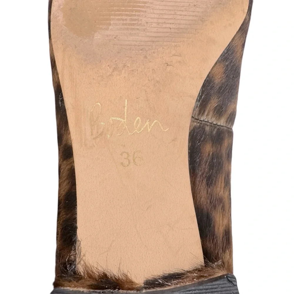 Boden Calf Hair Leopard‎ Print Almond Toe Flats Loafer Sz 6
